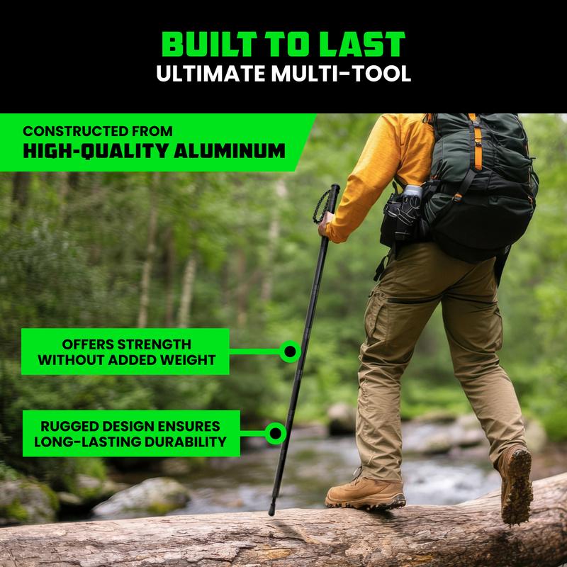 Tactical Hiking Stick w/ Integrated Survival Kit