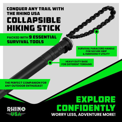 Tactical Hiking Stick w/ Integrated Survival Kit